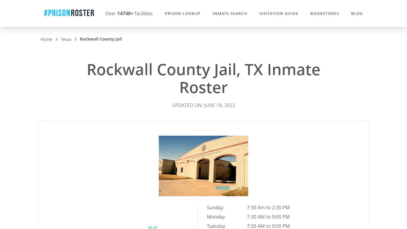 Rockwall County Jail, TX Inmate Roster