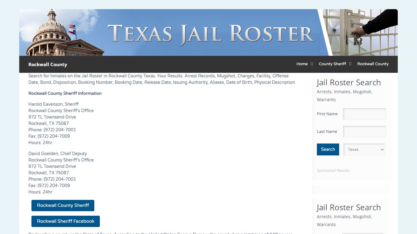 Rockwall County | Jail Roster Search